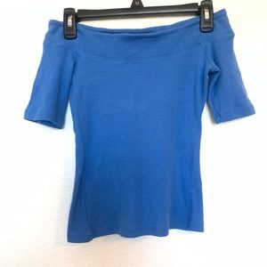Blue Off The Shoulder Top